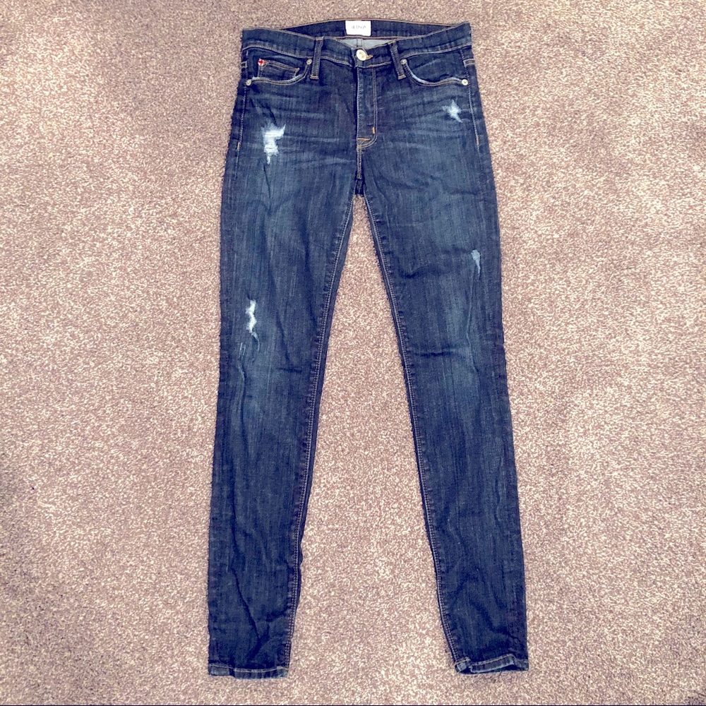 Hudson Distressed Super Skinny Premium Denim